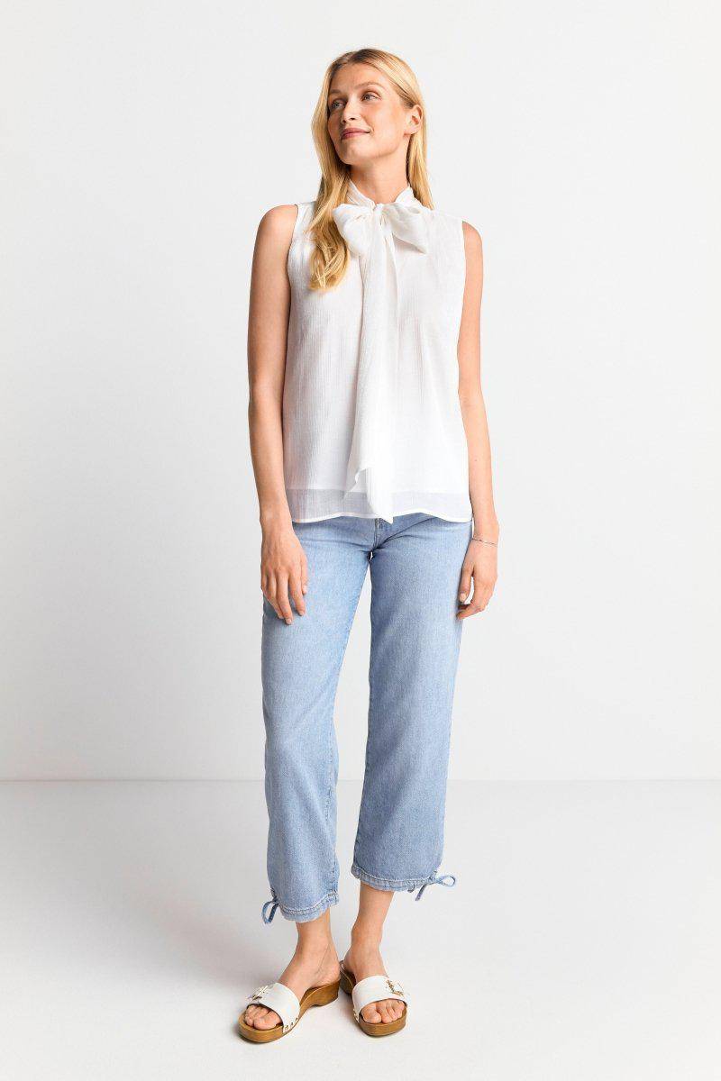 Eich & Royal Ärmellose Schluppenbluse mit Glanzeffekt Preisnachlass