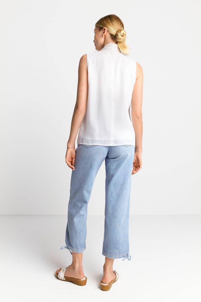 Eich & Royal Ärmellose Schluppenbluse mit Glanzeffekt Preisnachlass