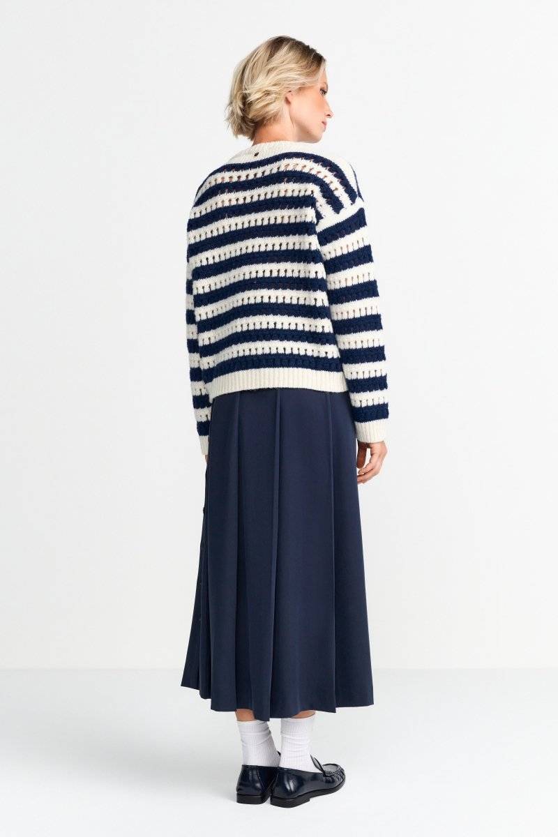 Eich & Royal Gestreifter Lochstrickpullover Kauf eins, bekomm eins gratis