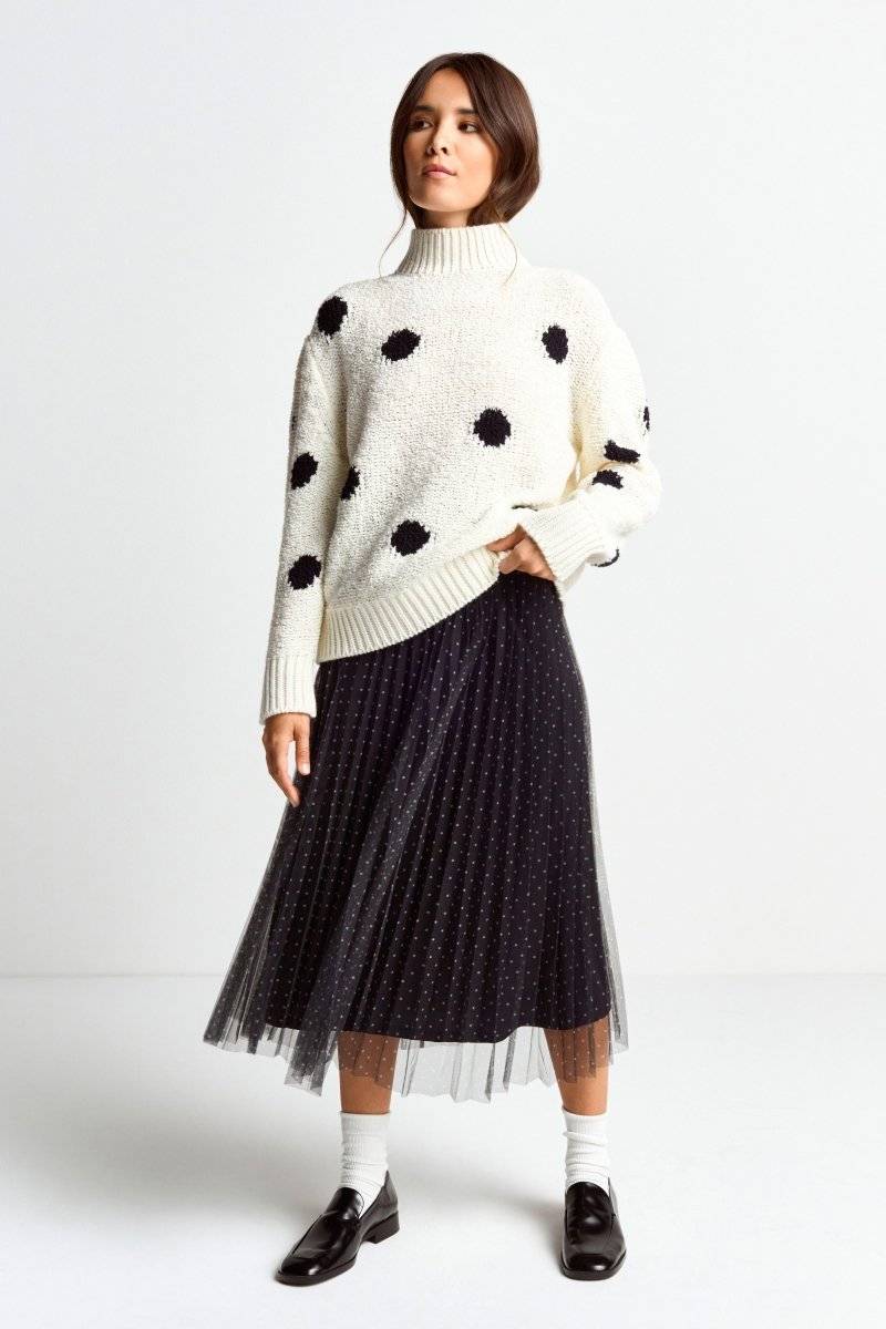 Eich & Royal Pullover mit blauen Polka Dots VIP-Rabatte