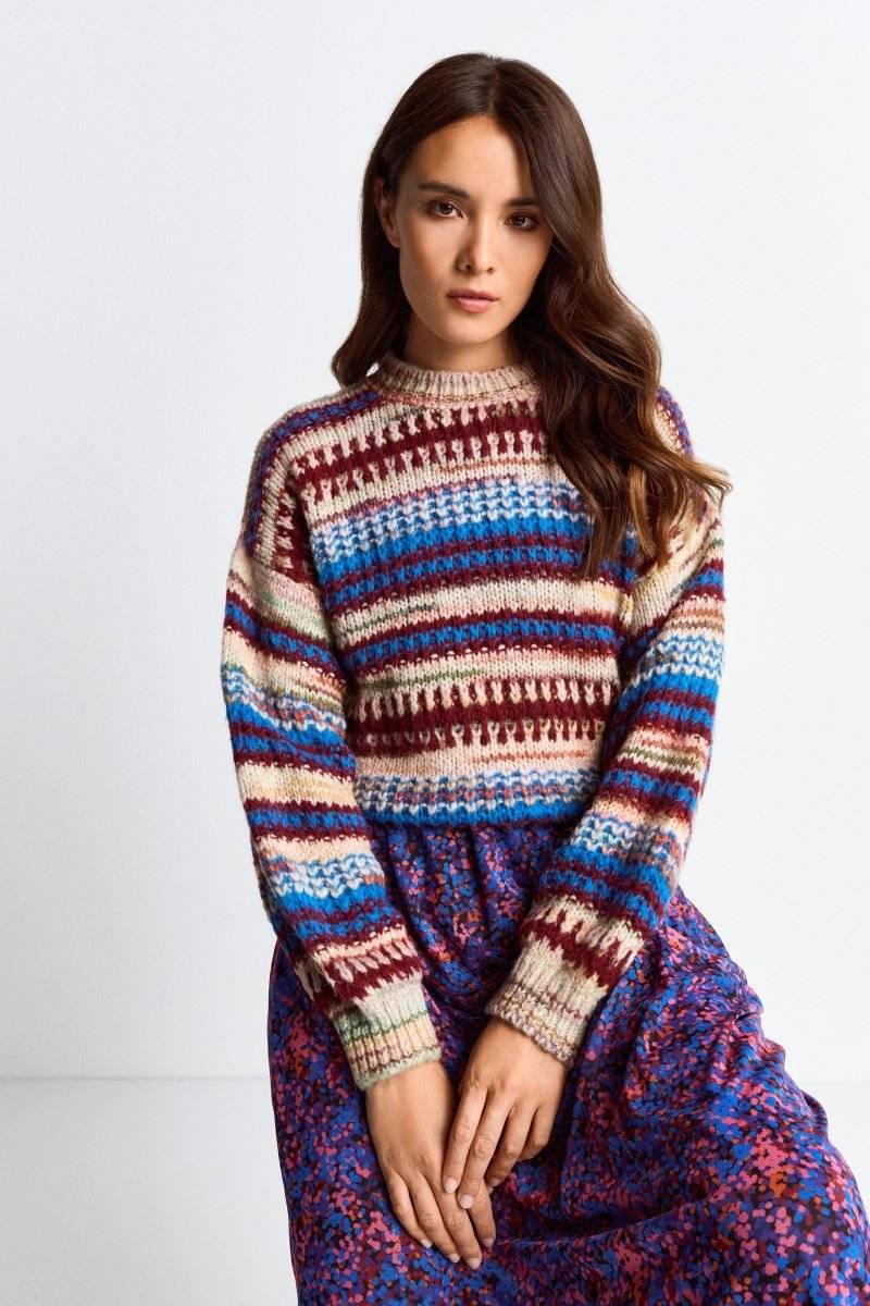 Eich & Royal Pullover mit bunten Streifen Speichern exportieren