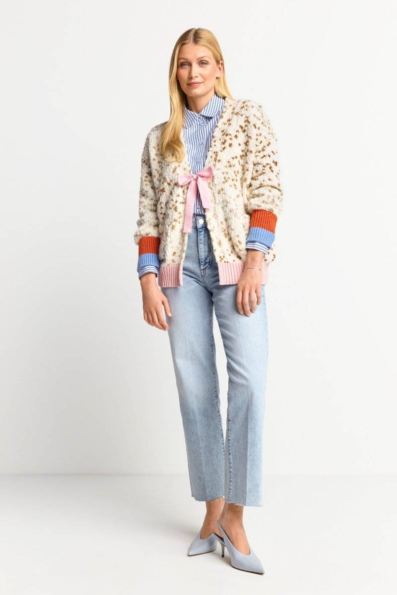 Eich & Royal Cardigan mit Kontrastbündchen und Schleife 50% Rabatt für begrenzte Zeit