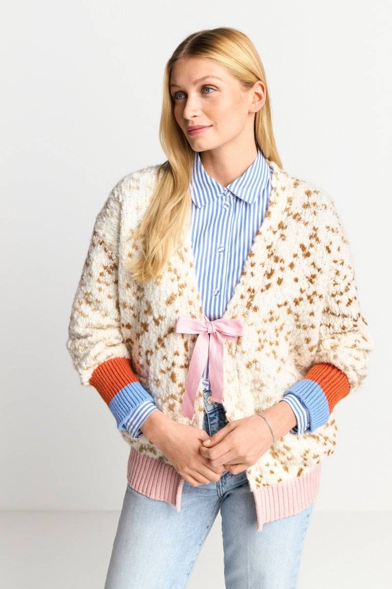 Eich & Royal Cardigan mit Kontrastbündchen und Schleife 50% Rabatt für begrenzte Zeit