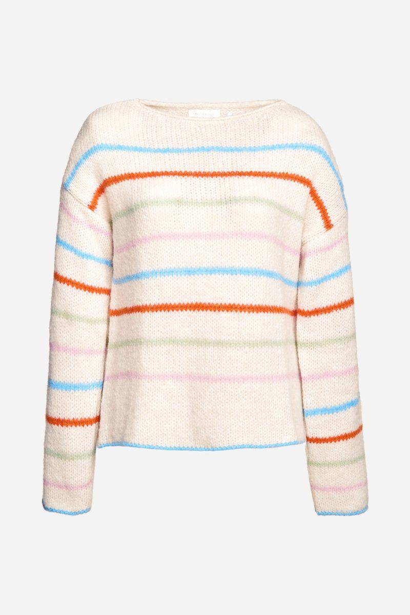 Eich & Royal Gestreifter Pullover in Perlweiß Günstig kaufen