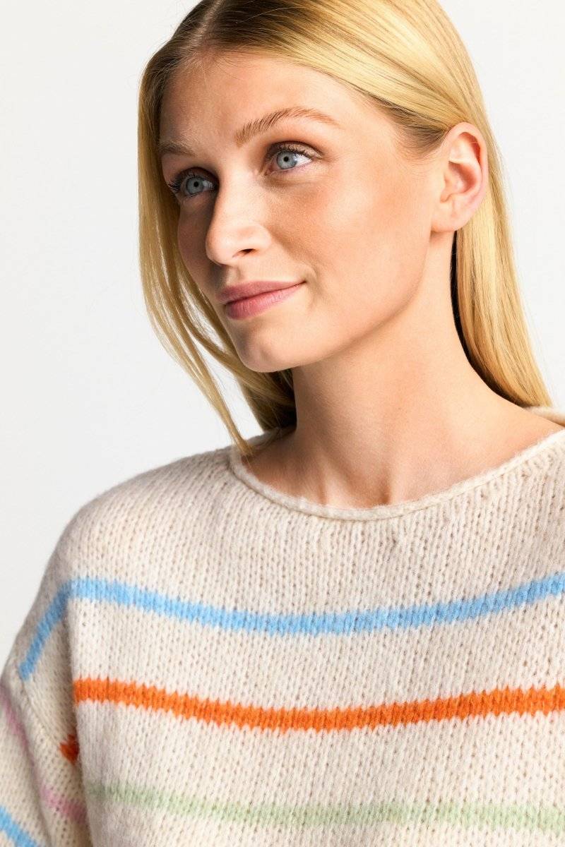 Eich & Royal Gestreifter Pullover in Perlweiß Günstig kaufen