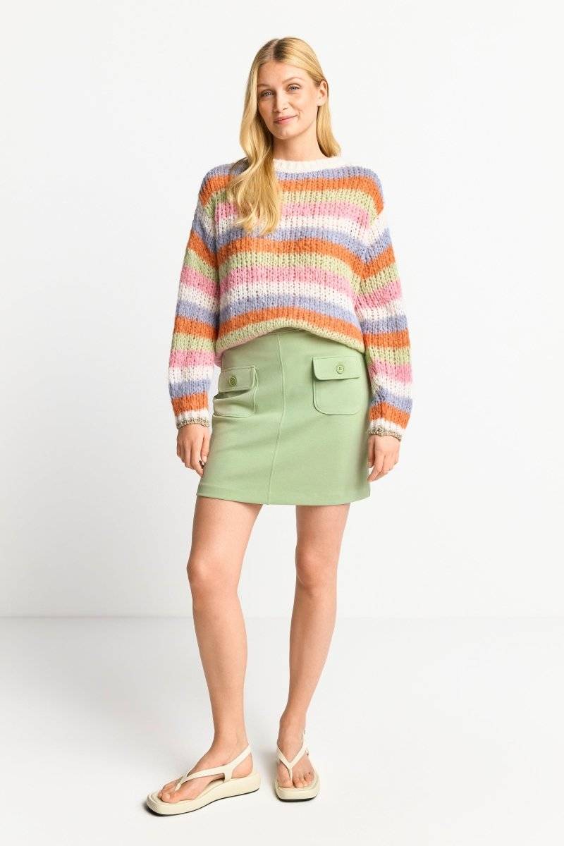 Eich & Royal Gestreifter Grobstrickpullover Großer Ausverkauf