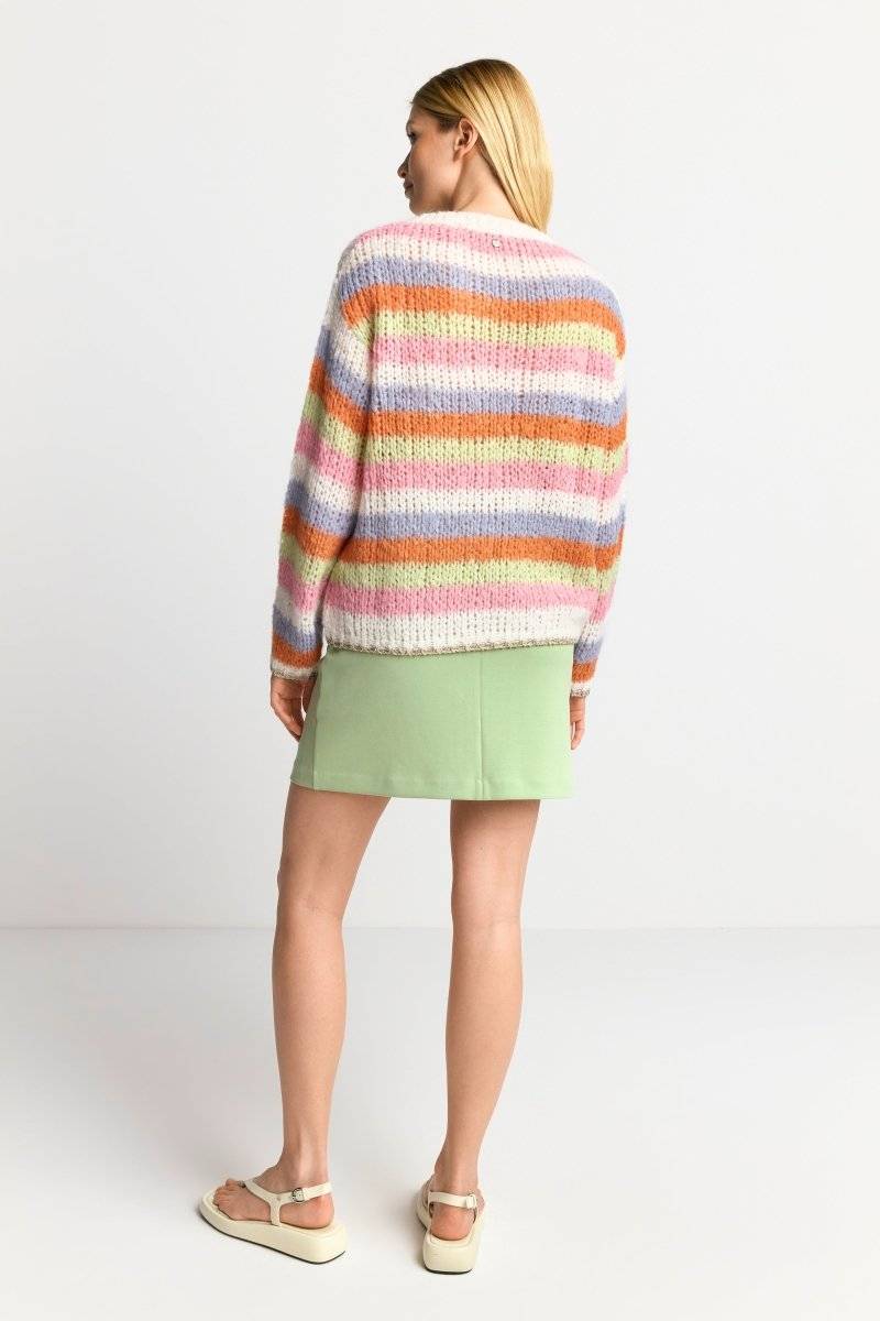 Eich & Royal Gestreifter Grobstrickpullover Großer Ausverkauf