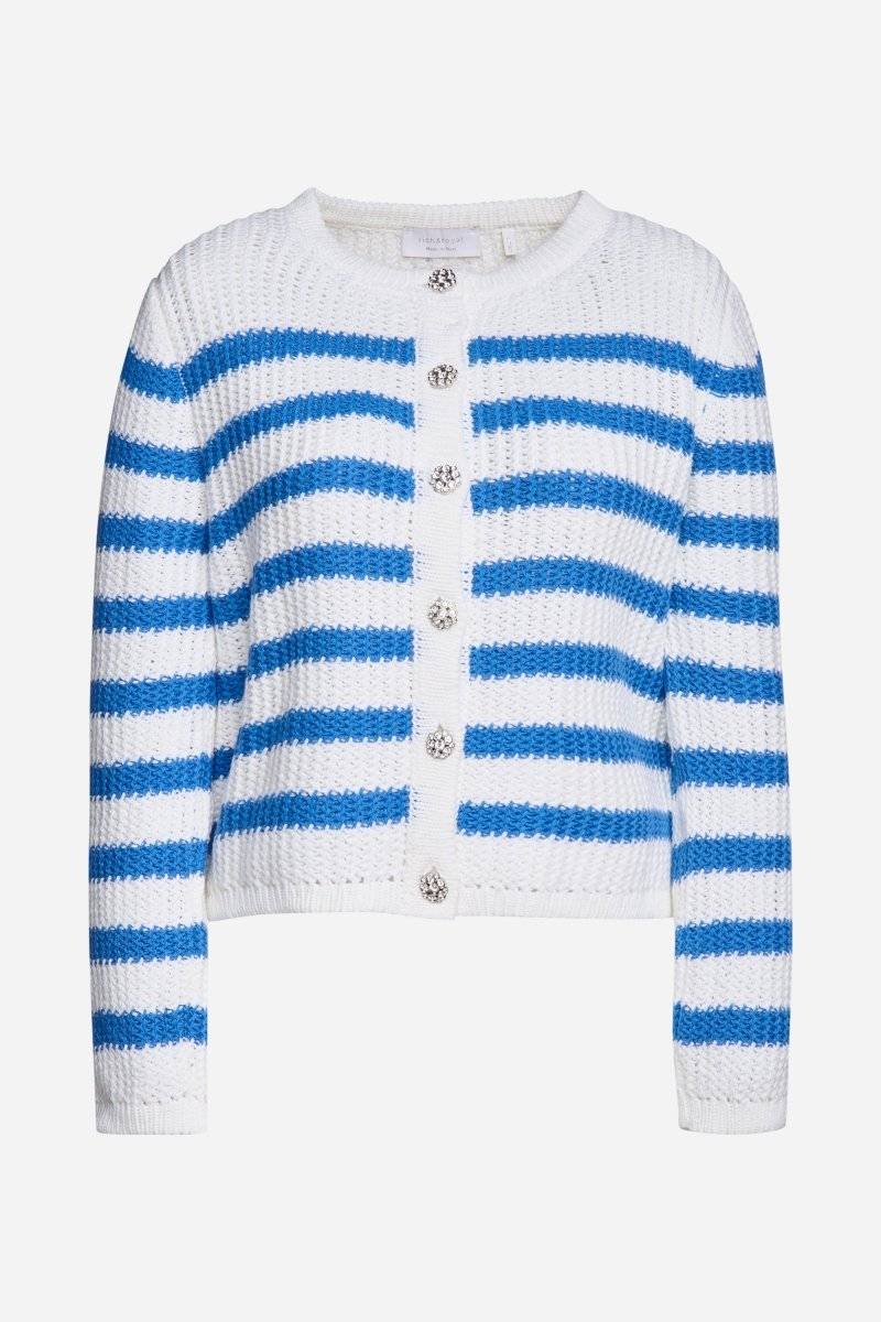 Eich & Royal Gestreifter Cardigan mit Kristallknöpfen Black Friday