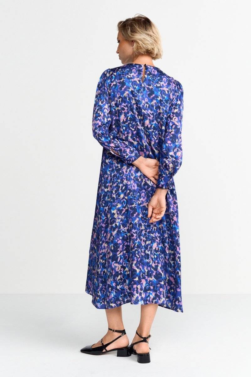 Eich & Royal Blaues Midikleid mit Leo-Print Im Verkauf