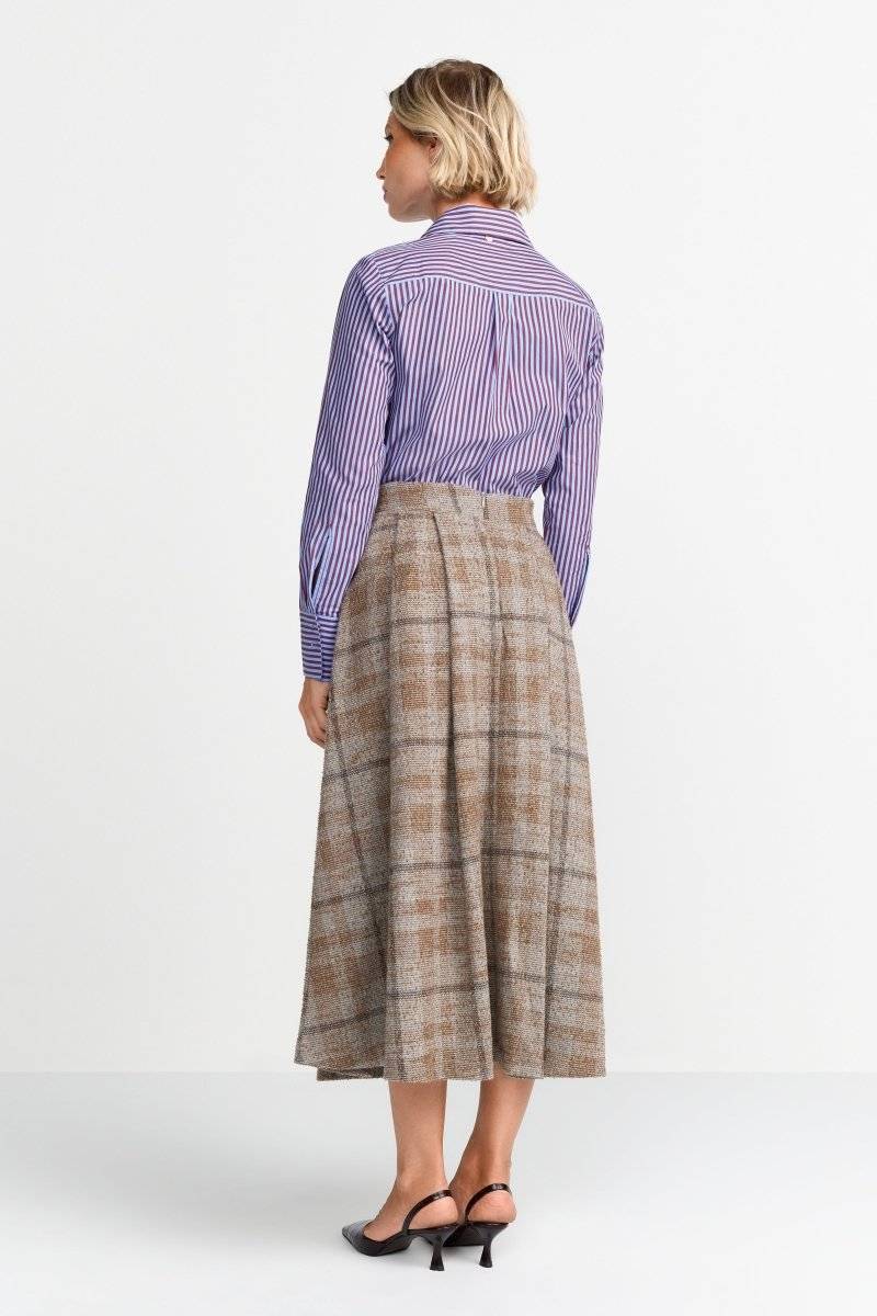 Eich & Royal Karierter High-Waist-Midirock Schlussverkauf