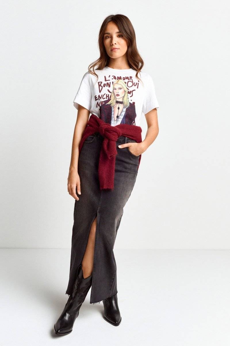 Eich & Royal T-Shirt mit Fashion-Illustration Bis zu 50% Rabatt