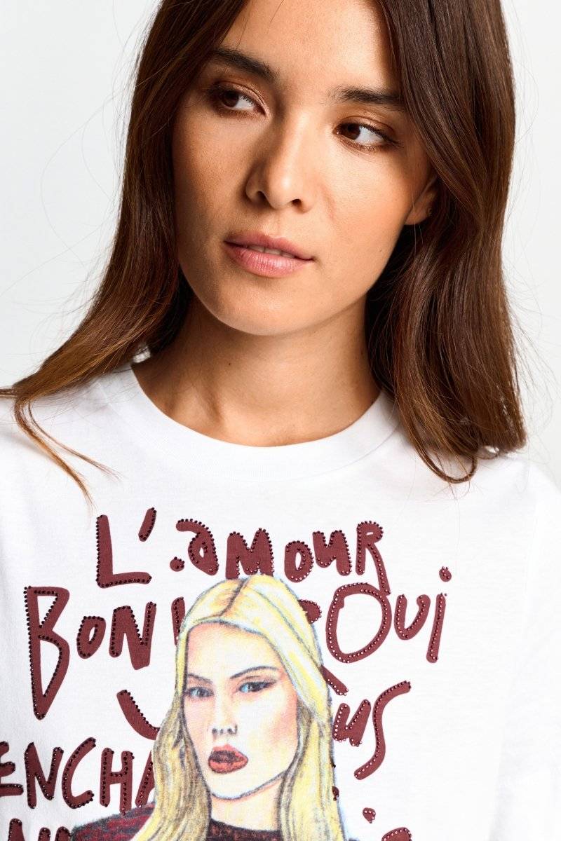 Eich & Royal T-Shirt mit Fashion-Illustration Bis zu 50% Rabatt