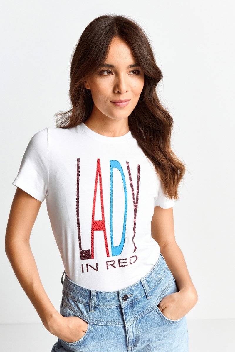 Eich & Royal T-Shirt mit Strass-Schriftzug Bis zu 60% Rabatt