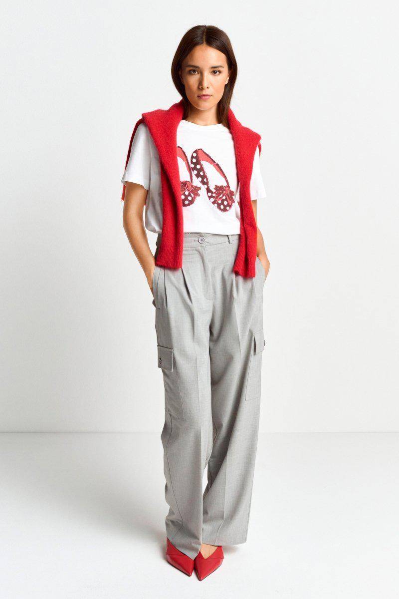 Eich & Royal T-Shirt mit Strassdetails Sonderangebot der Fabrik