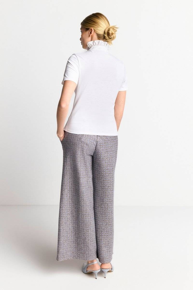 Eich & Royal Weißes T-Shirt mit Frill-Kragen Hotsell