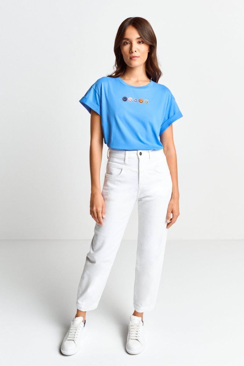 Eich & Royal T-Shirt mit Strass-Smileys Fabrik Onlineshop