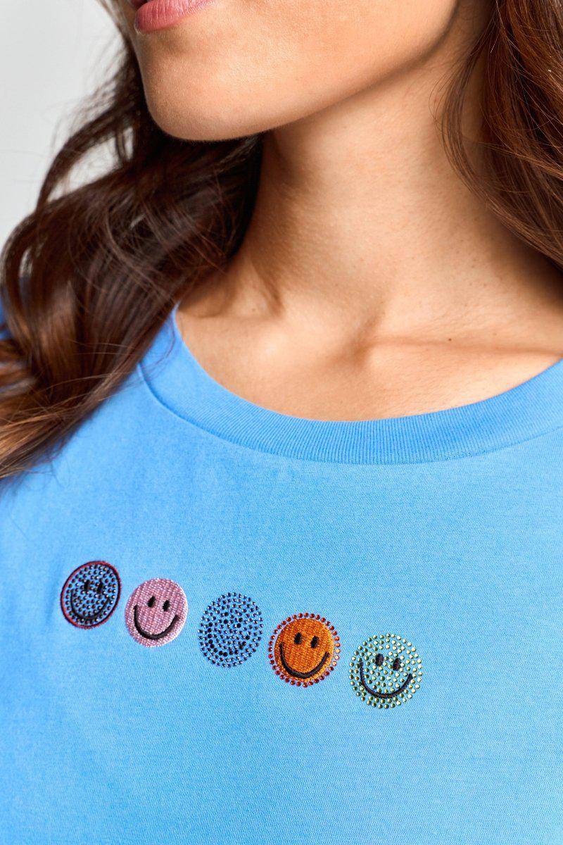 Eich & Royal T-Shirt mit Strass-Smileys Fabrik Onlineshop