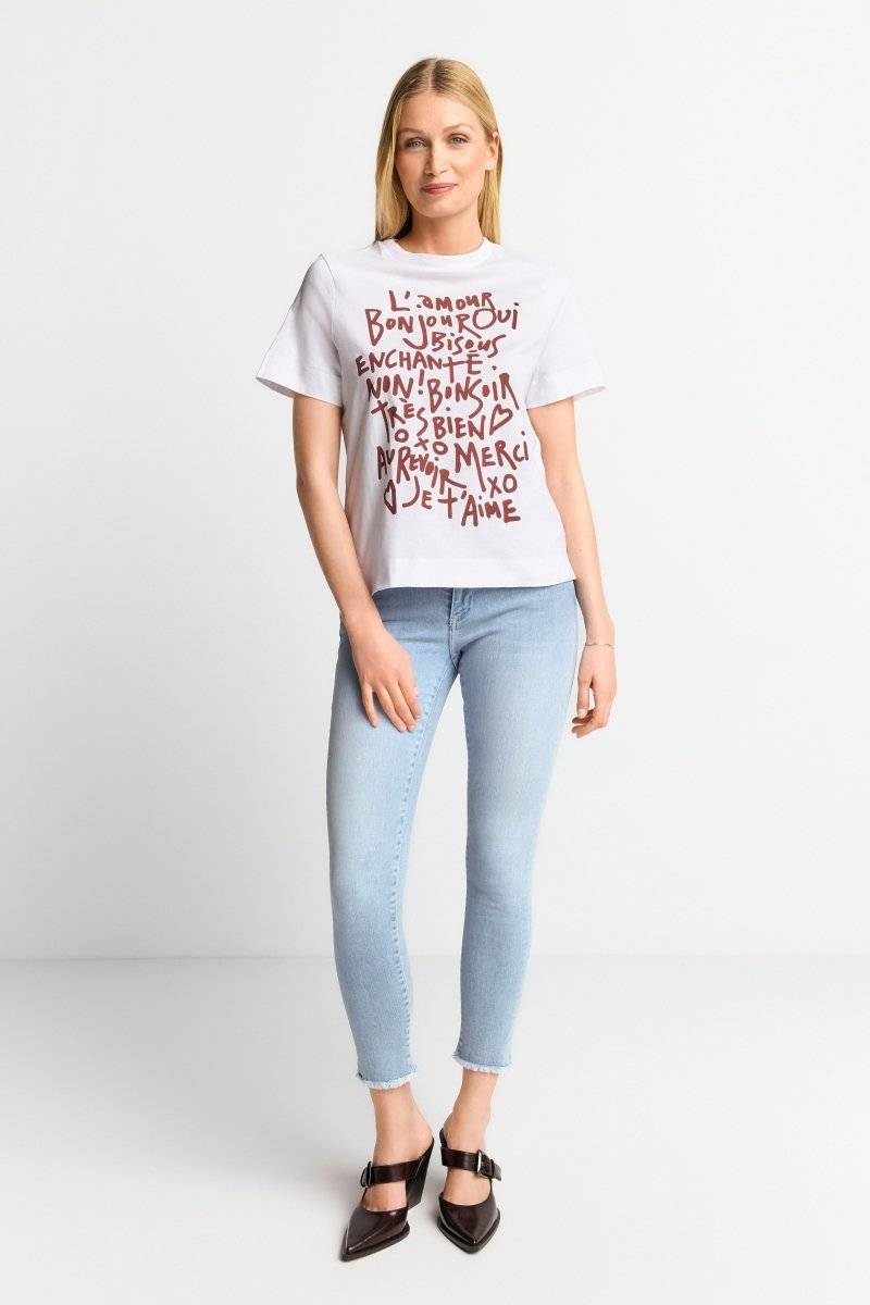 Eich & Royal Weißes T-Shirt mit Statement-Print Online Shopping