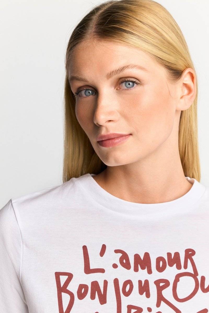 Eich & Royal Weißes T-Shirt mit Statement-Print Online Shopping