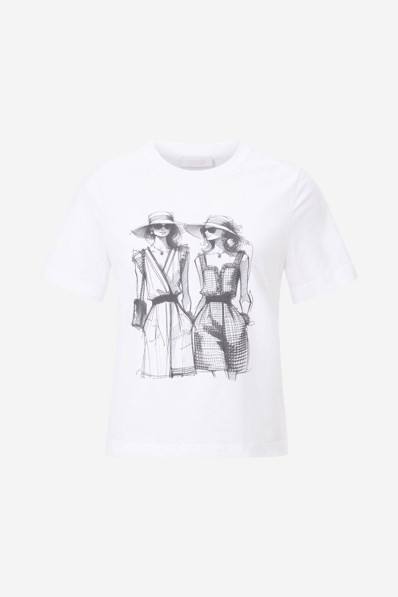Eich & Royal Weißes T-Shirt mit Statement-Print Lagerräumung