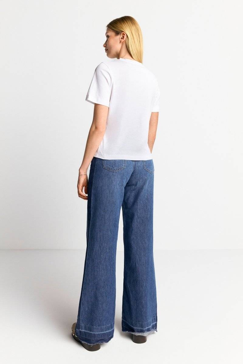 Eich & Royal Weißes T-Shirt mit Statement-Print Lagerräumung
