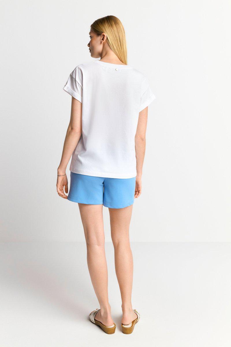 Eich & Royal Weißes T-Shirt mit Crew-Neck Riesige Rabatte