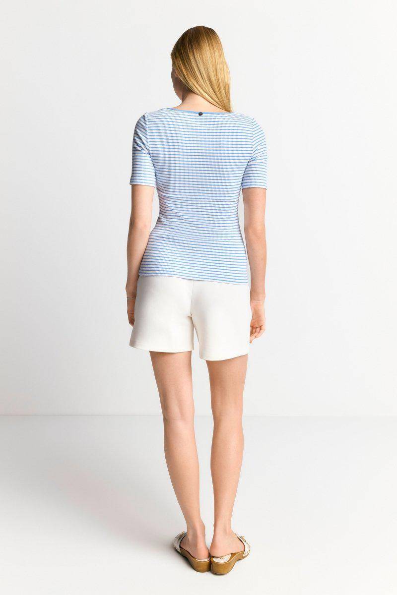 Eich & Royal Gestreiftes T-Shirt in feiner Rib-Struktur Clearance-Verkauf