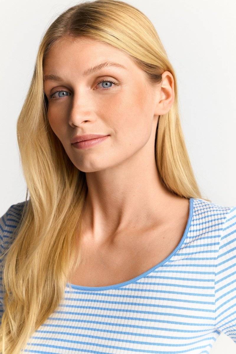 Eich & Royal Gestreiftes T-Shirt in feiner Rib-Struktur Clearance-Verkauf