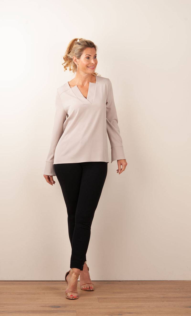 PIU&PIU Blusenshirt Taupe Vatertagsangebot