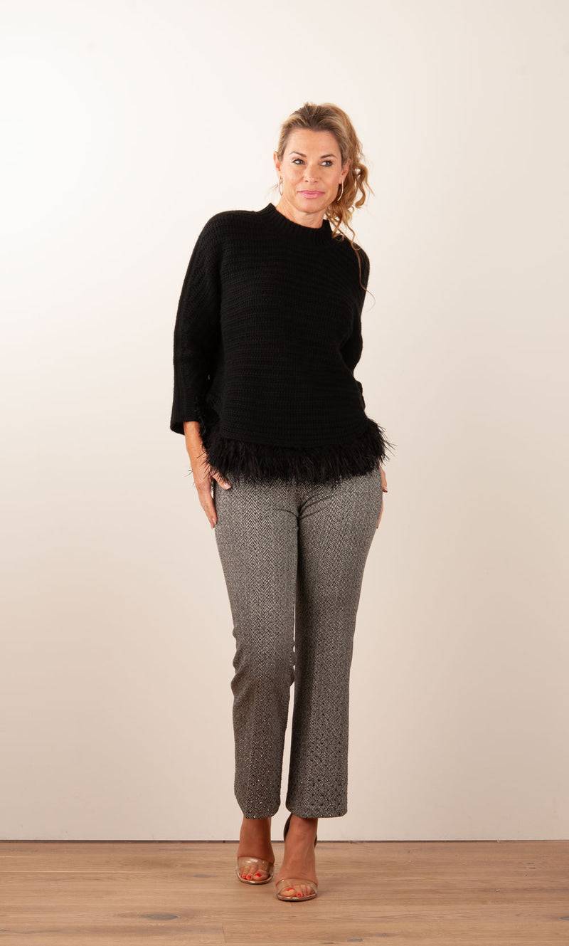 fleur Pullover „Feder“ Schwarz Große Rabatte