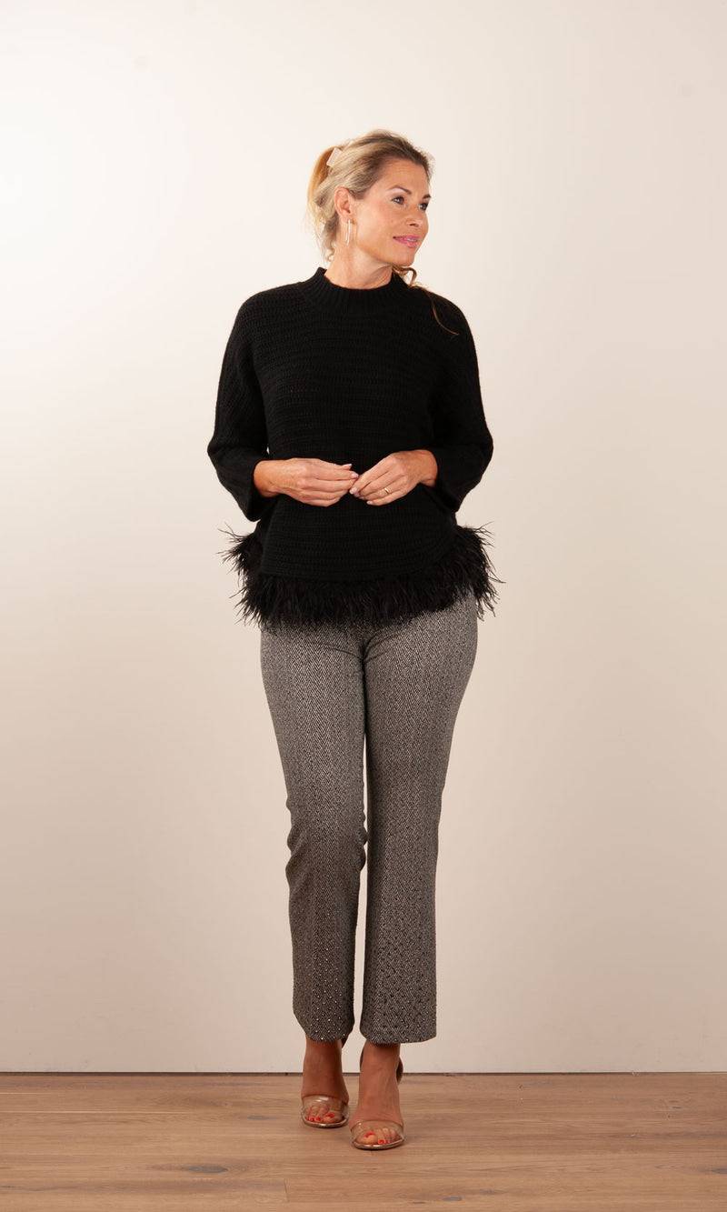 fleur Pullover „Feder“ Schwarz Große Rabatte