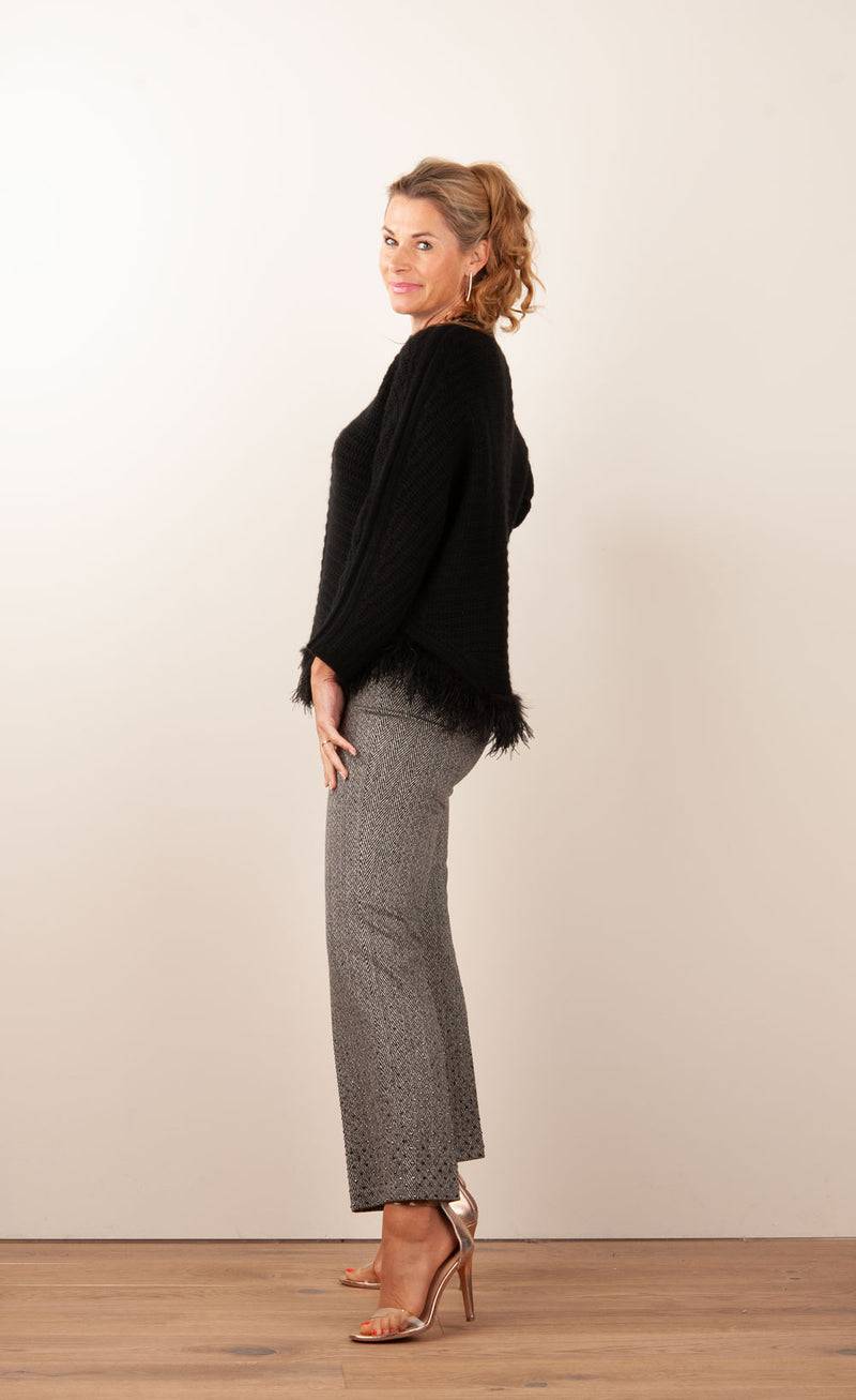 fleur Pullover „Feder“ Schwarz Große Rabatte