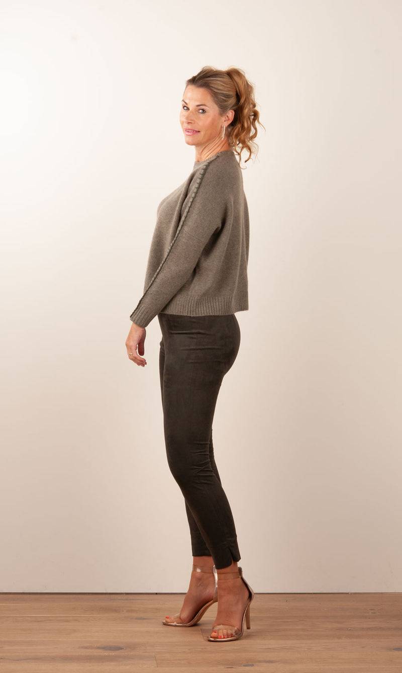 Seductive Velours Hose „Sabrina“ Dunkel Moosgrün Bestseller
