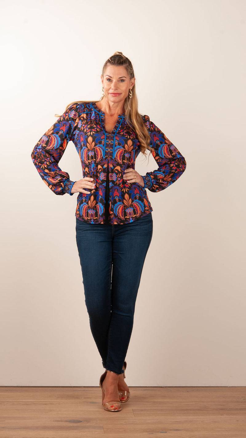 Hale Bob Blusenshirt Schwarz | Blau | Multicolor Kostenlose Rückgabe