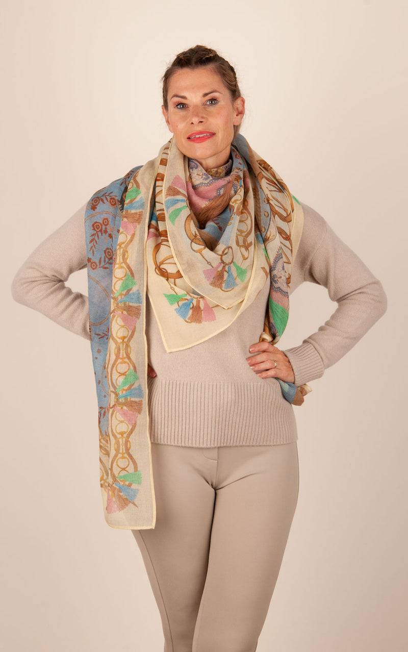 Mucho Gusto Viereckstuch „Zürich“ Creme | Beige | Multicolor Angebote