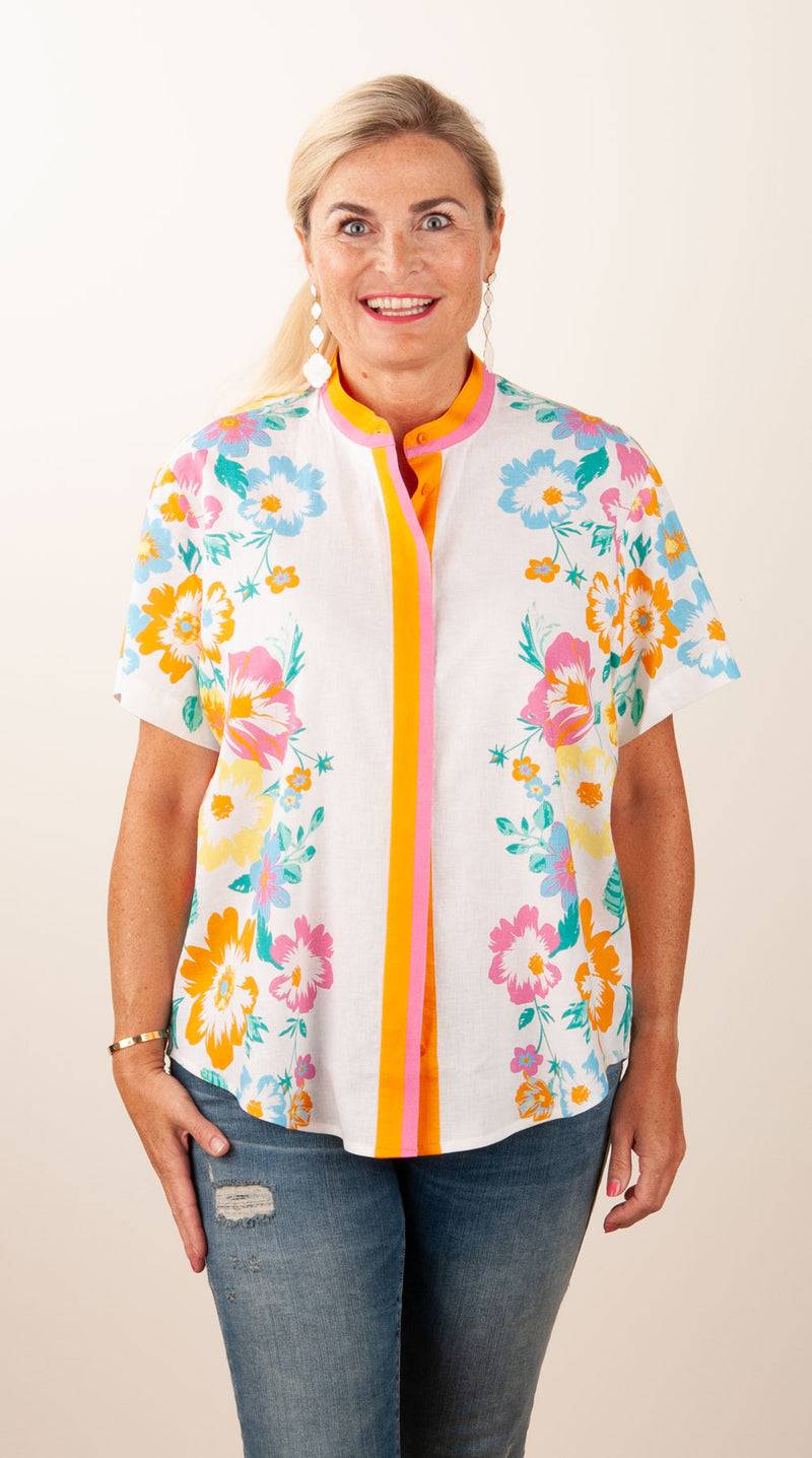 Herzensangelegenheit Blusenshirt Weiß | Pink | Orange | Multicolor Fabrik Onlineshop