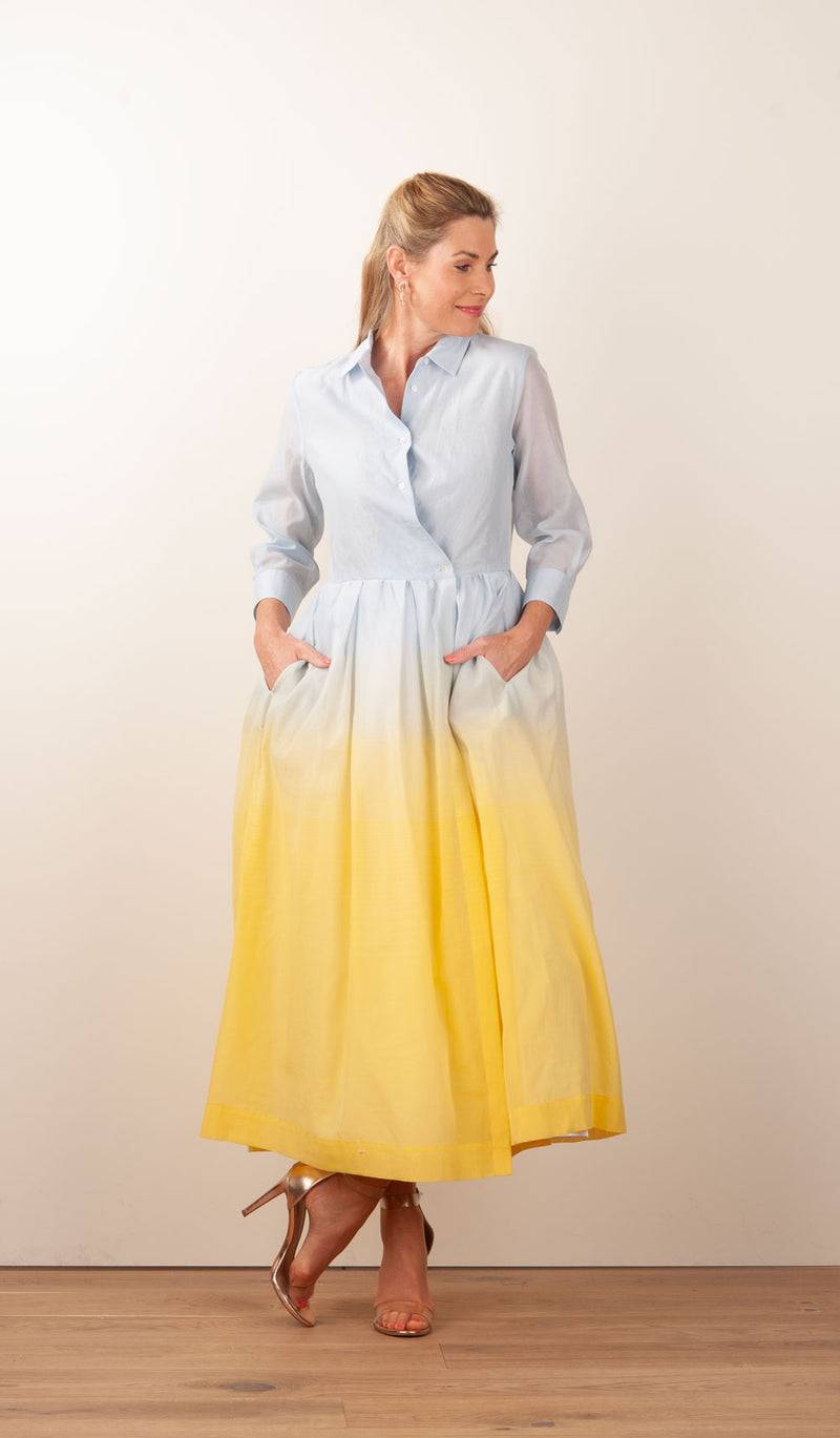 Sara Roka Kleid Hellblau | Gelb | Multicolor Online Shopping