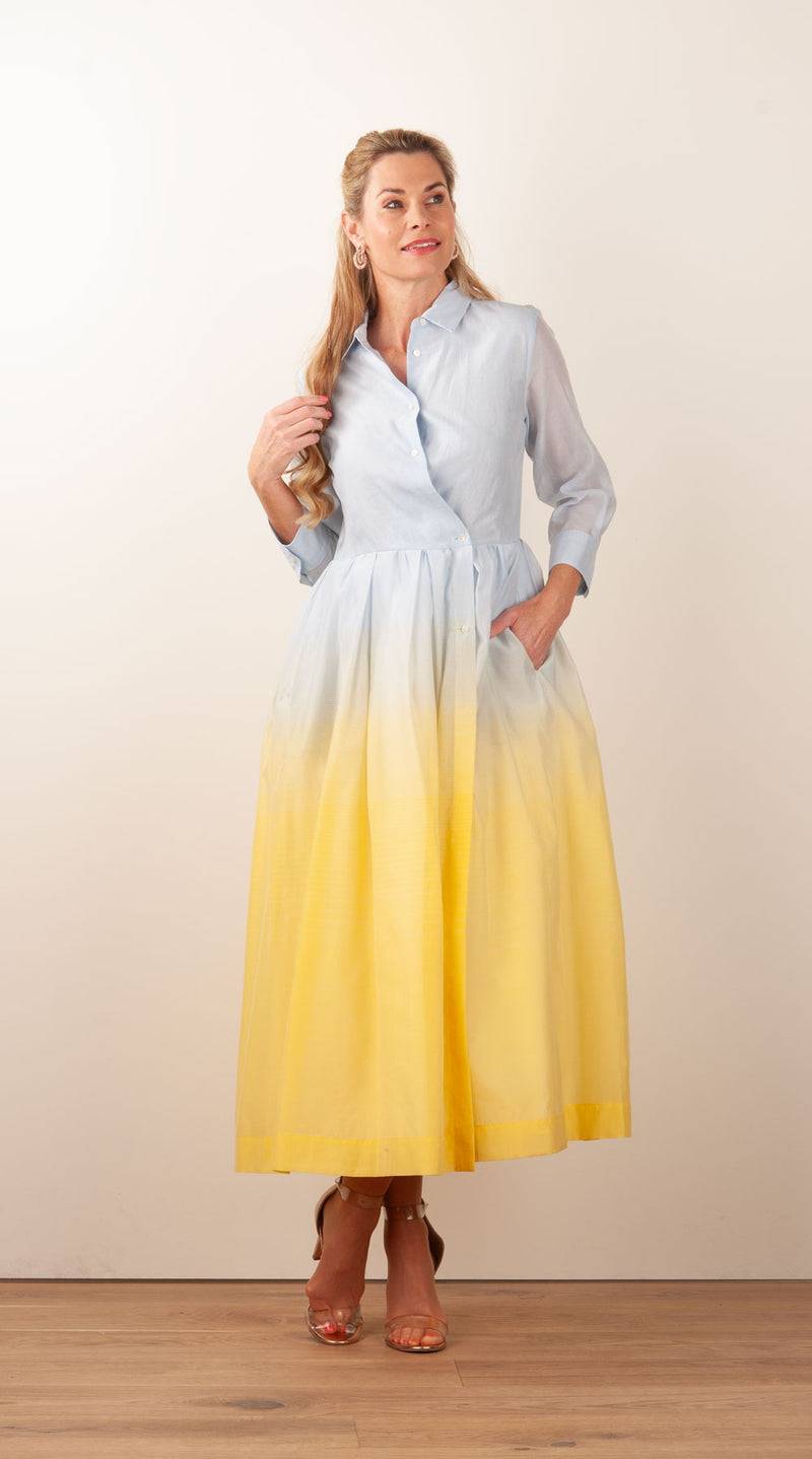 Sara Roka Kleid Hellblau | Gelb | Multicolor Online Shopping