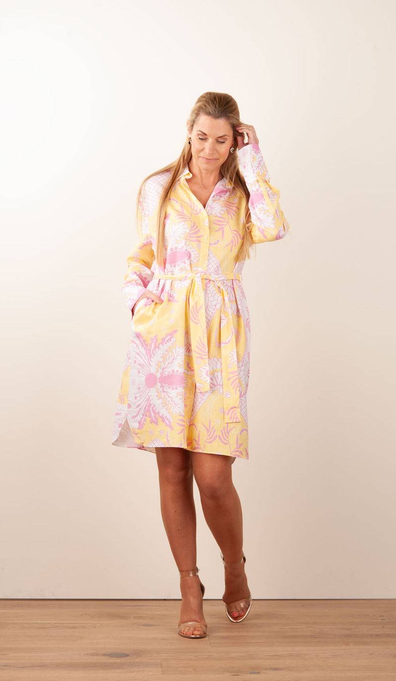 Herzensangelegenheit Kleid Weiß | Gelb | Rosa Preisnachlass
