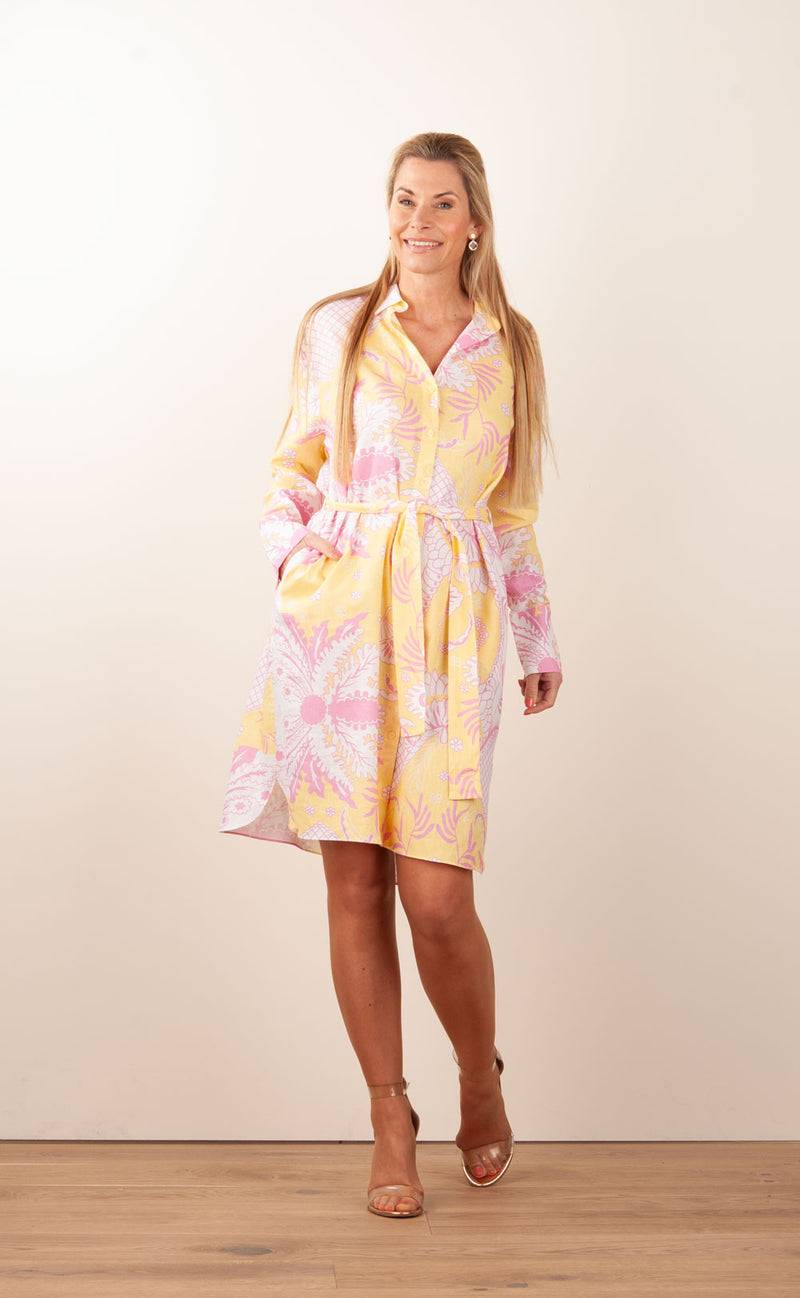 Herzensangelegenheit Kleid Weiß | Gelb | Rosa Preisnachlass