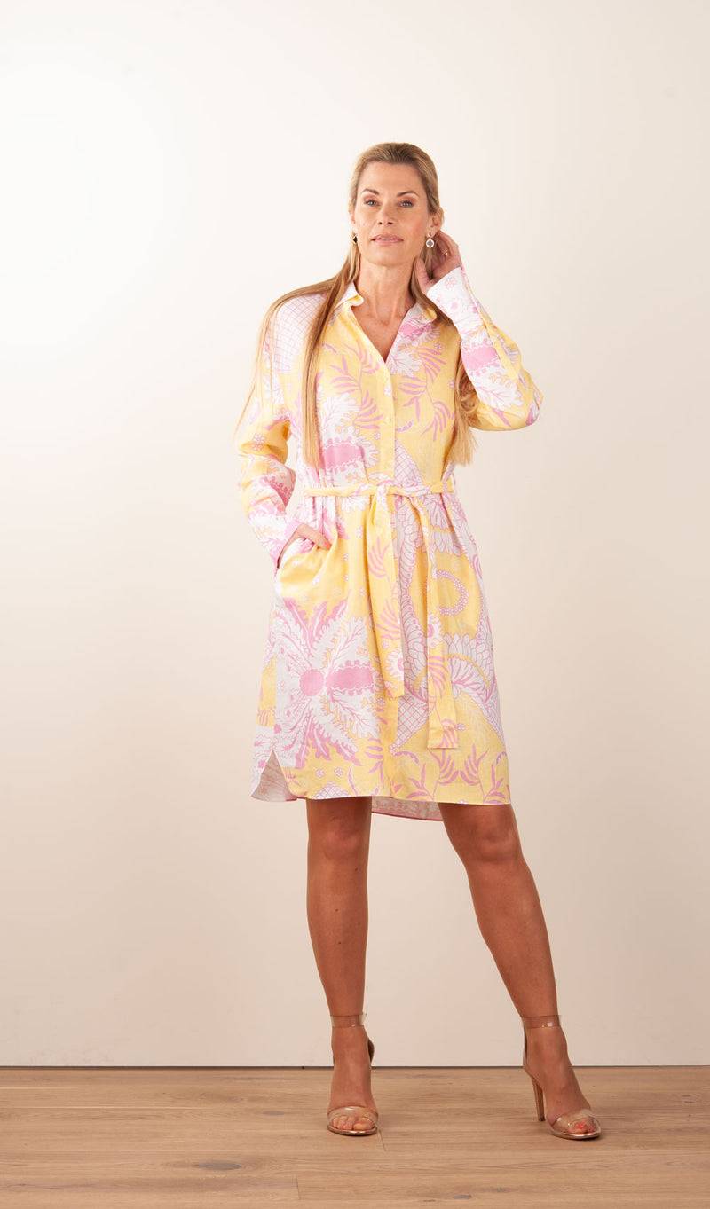 Herzensangelegenheit Kleid Weiß | Gelb | Rosa Preisnachlass