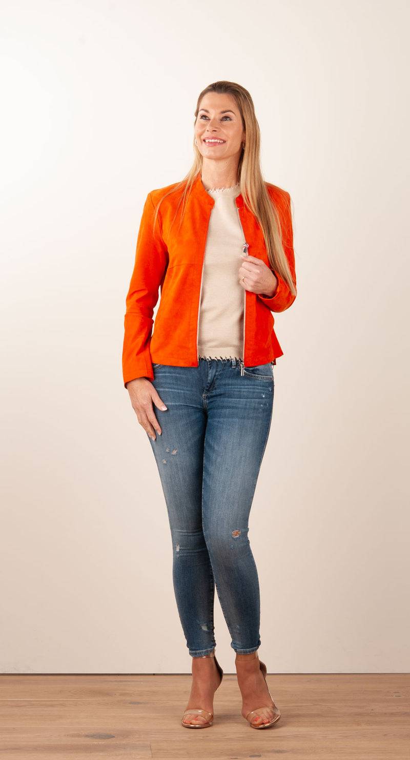 Milestone Lederjacke „Rena“ Orange Osterangebot