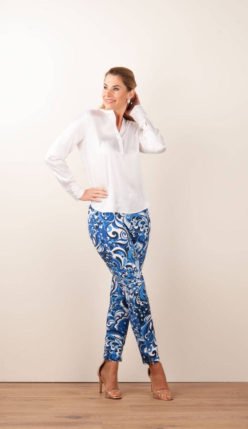 Seductive Hose „Sabrina“ Blau | Weiß Neueste Mode
