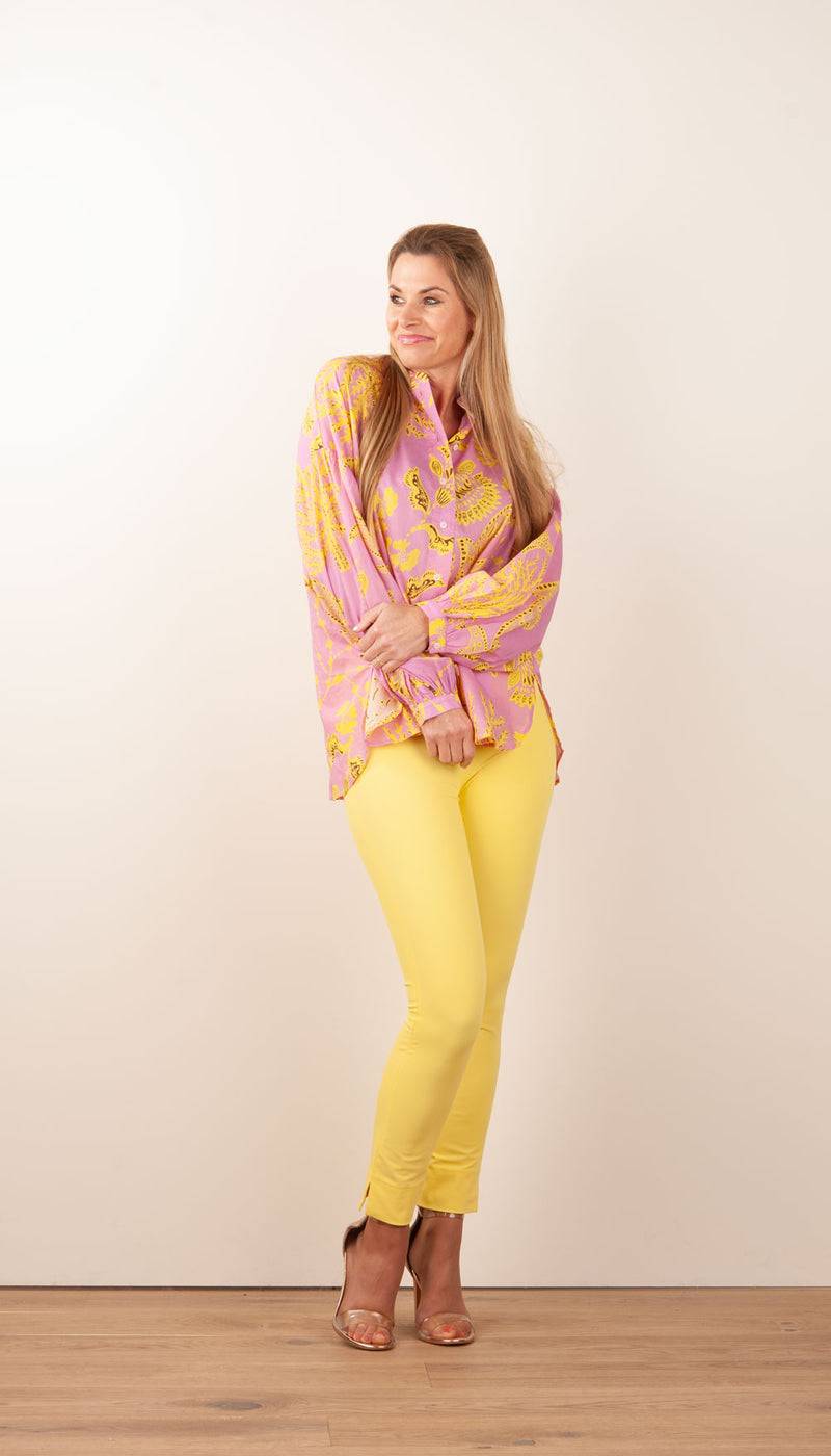 IVI Collection Blusenshirt Rosa | Gelb Online Outlet