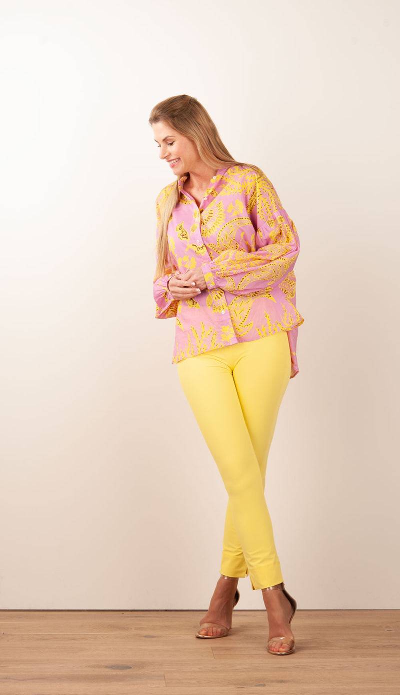 IVI Collection Blusenshirt Rosa | Gelb Online Outlet