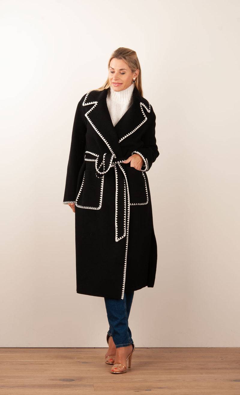 VITTORIA Mantel Schwarz | Weiß Discount Store für neue Produkte