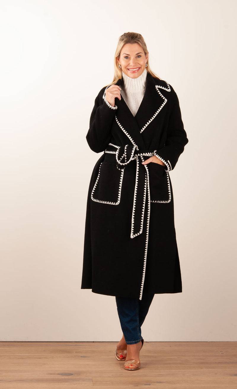 VITTORIA Mantel Schwarz | Weiß Discount Store für neue Produkte