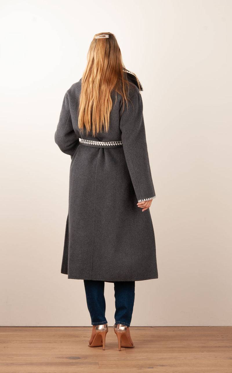 VITTORIA Mantel Anthrazit | Weiß Black Friday Preise