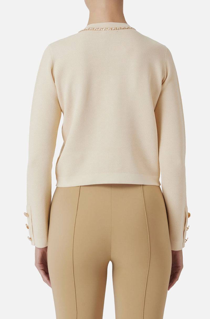 Elisabetta Franchi Strickjacke Beige Auslauf