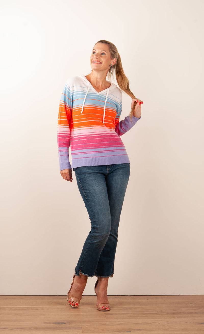 Kitted in Cashmere Kaschmir Pullover Orange | Blau | Multicolor Fabrikverkauf
